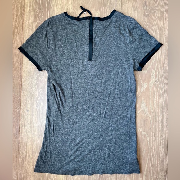 Ann Taylor | gray modal t-shirt with black trim and zipper back - Picture 8 of 9